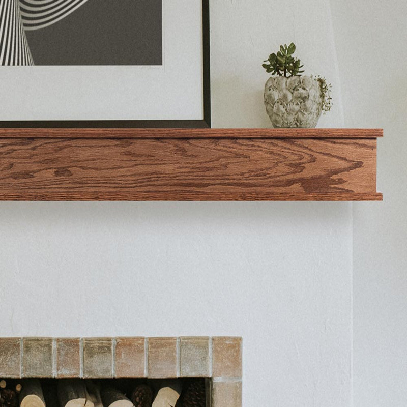 Millwood Pines Floating Wood Fireplace Mantel Shelf 100 Hardwood Oak